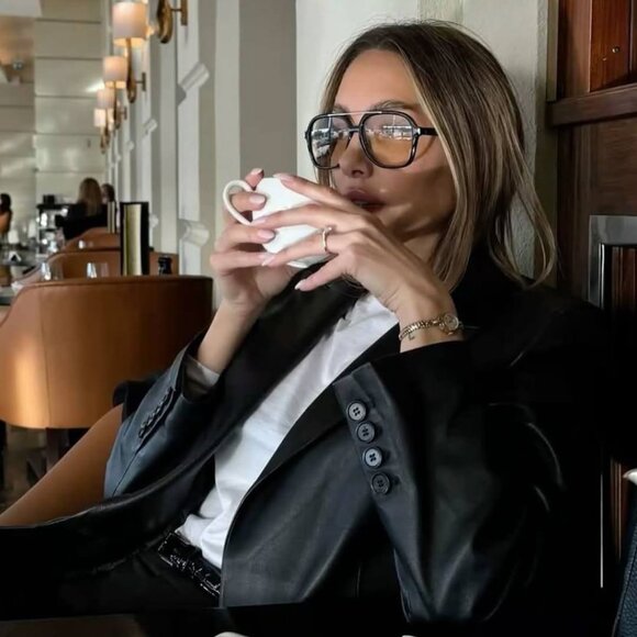 Saint Laurent SL545 001 Sunglasses Black Aviator Frame, Light Yellow Lenses - Picture 5 of 15